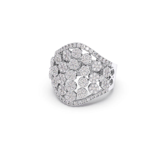 Round Diamond Classic Hexa Cluster Ring