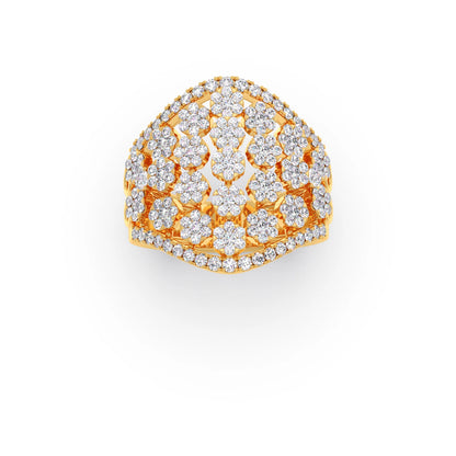 Round Diamond Classic Hexa Cluster Ring