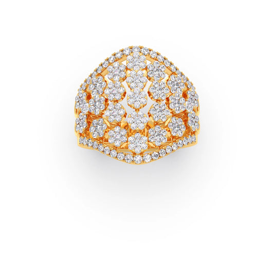 Round Diamond Classic Hexa Cluster Ring