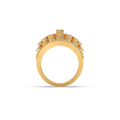 Round Diamond Classic Hexa Cluster Ring