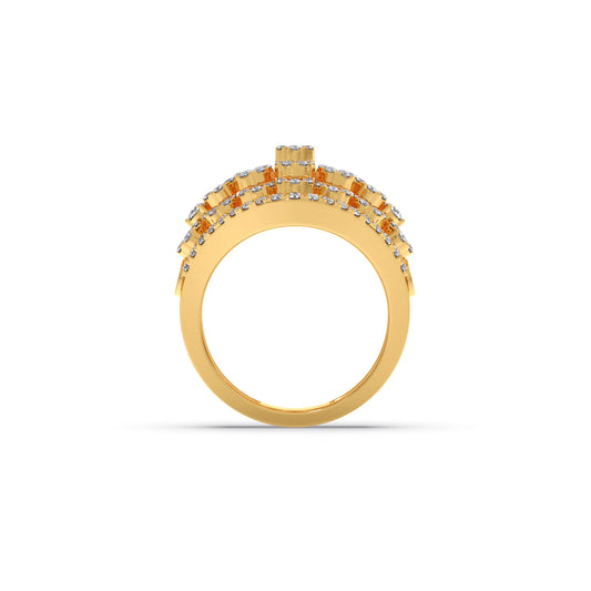 Round Diamond Classic Hexa Cluster Ring