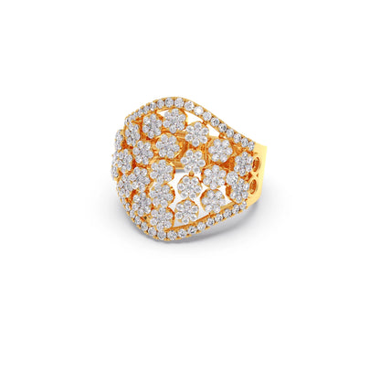 Round Diamond Classic Hexa Cluster Ring