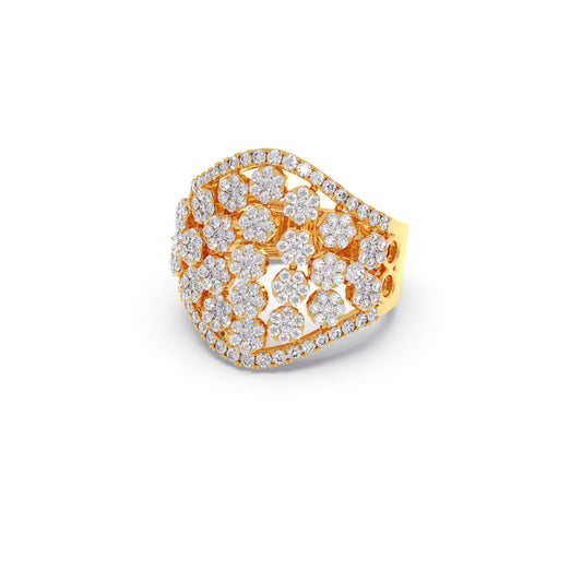 Round Diamond Classic Hexa Cluster Ring