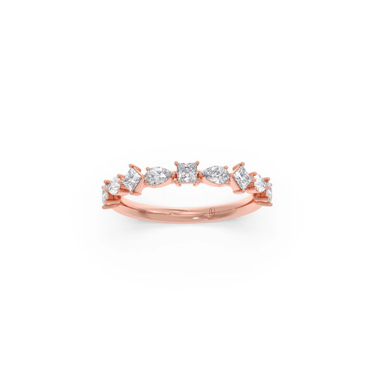 Princess & Pear Diamond Eternity Band