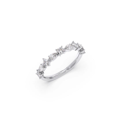Princess & Pear Diamond Eternity Band