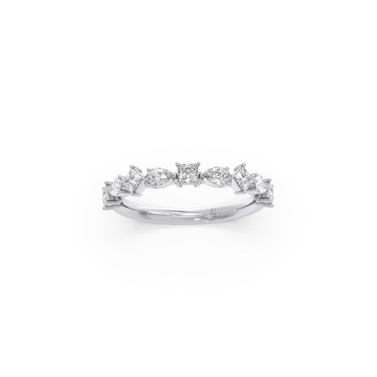 Princess & Pear Diamond Eternity Band