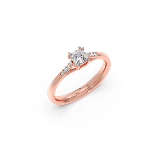 4 Prong Princess Cut Solitaire Ring