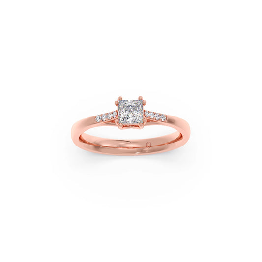 4 Prong Princess Cut Solitaire Ring