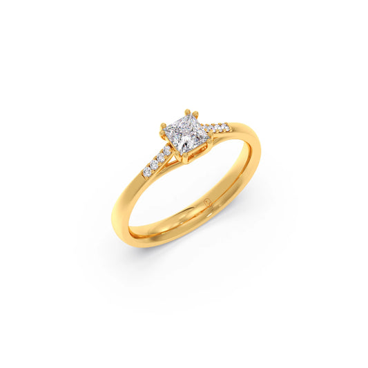 4 Prong Princess Cut Solitaire Ring