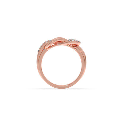 Round Diamond Sprig Gold Ring