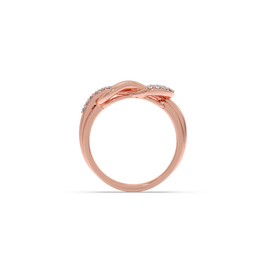 Round Diamond Sprig Gold Ring