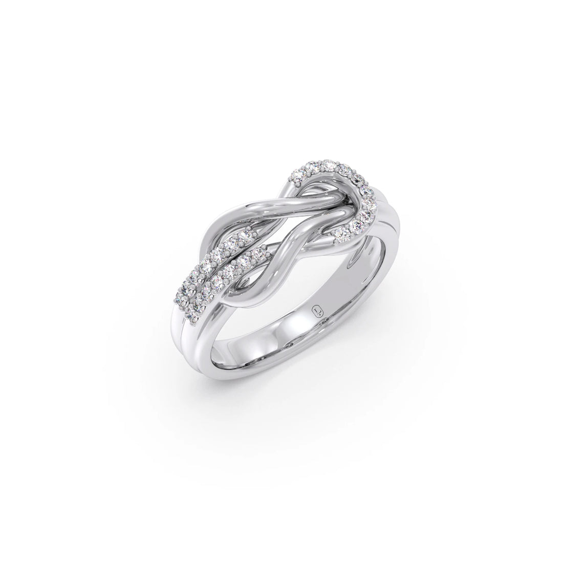 Round Diamond Sprig Gold Ring