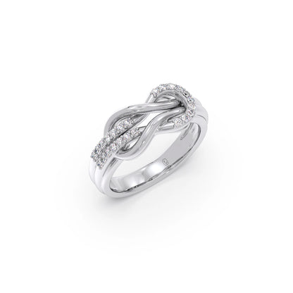 Round Diamond Sprig Gold Ring
