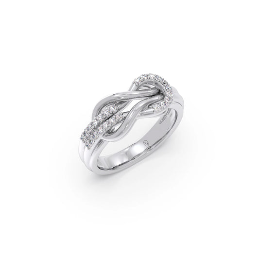 Round Diamond Sprig Gold Ring