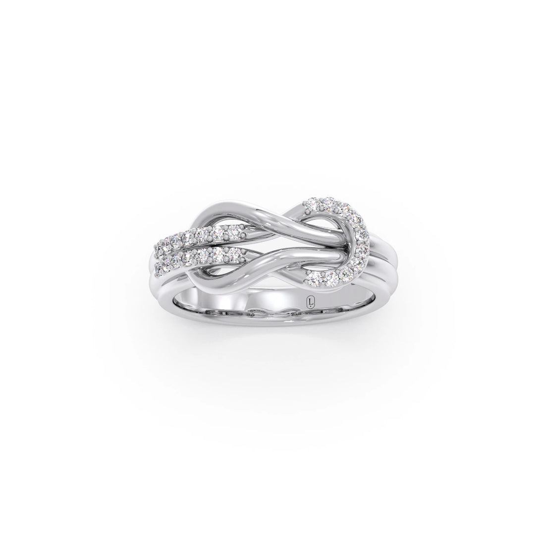 Round Diamond Sprig Gold Ring
