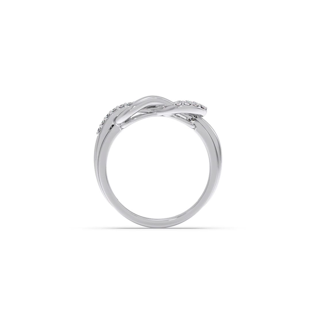 Round Diamond Sprig Gold Ring