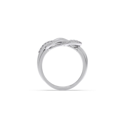 Round Diamond Sprig Gold Ring