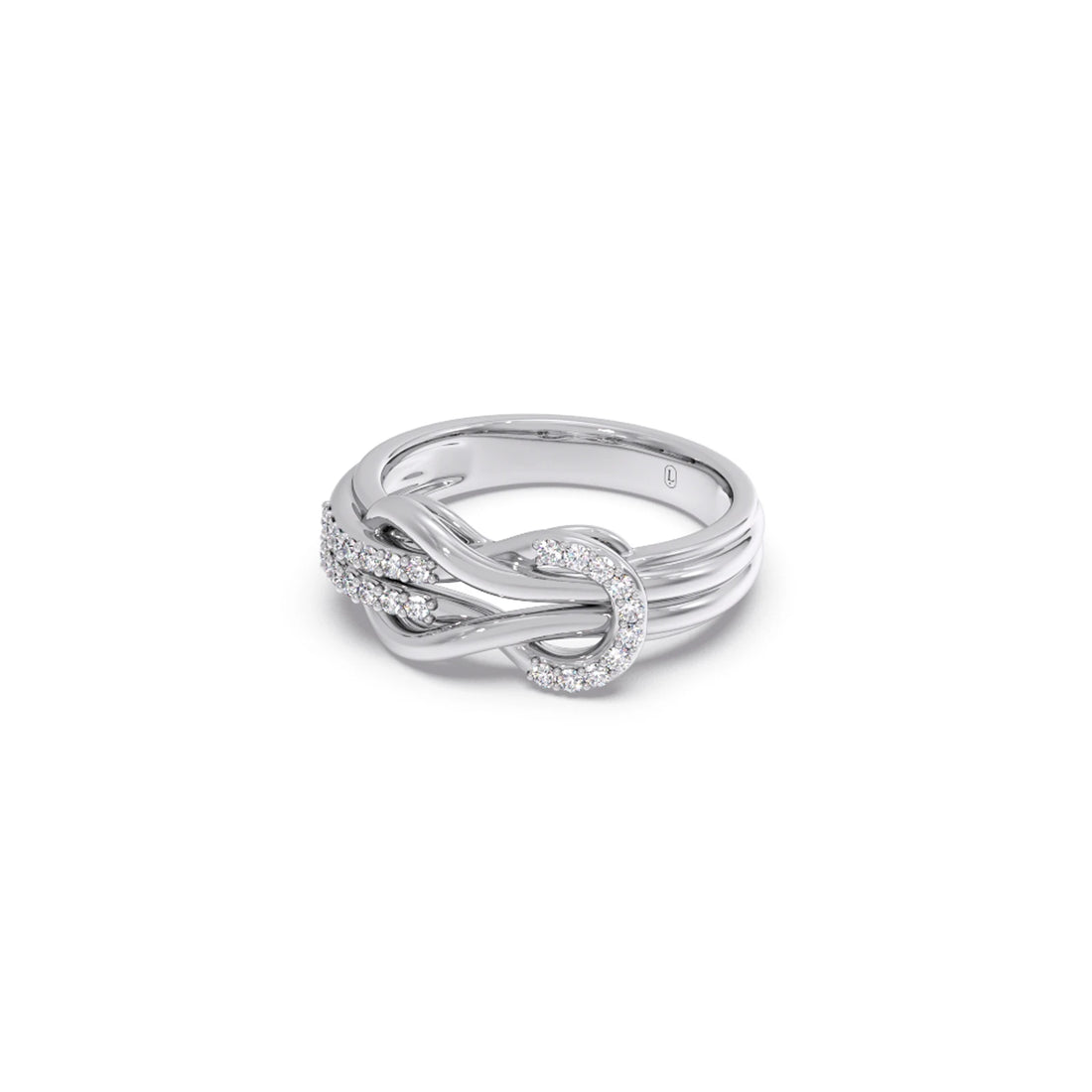 Round Diamond Sprig Gold Ring
