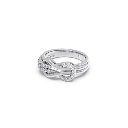 Round Diamond Sprig Gold Ring