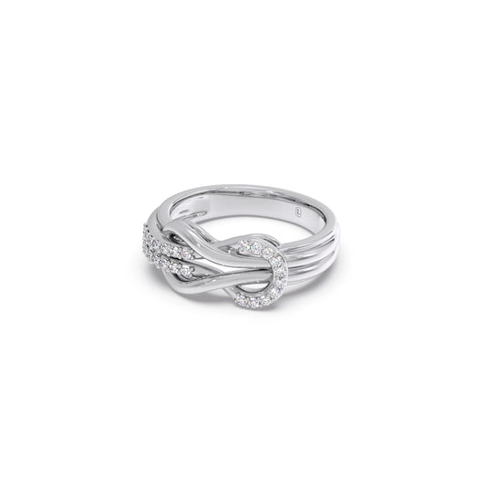 Round Diamond Sprig Gold Ring