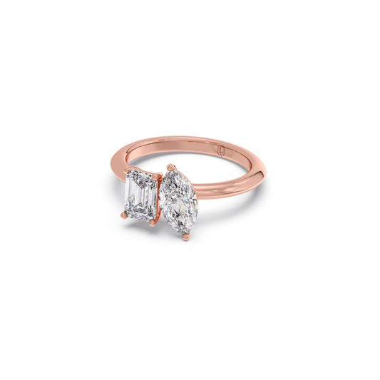 Marquise and Emerald Toi Moi Engagement Ring
