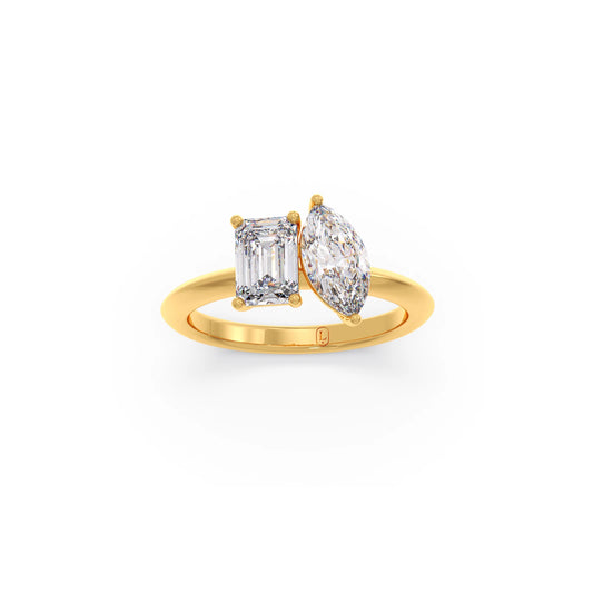 Marquise and Emerald Toi Moi Engagement Ring