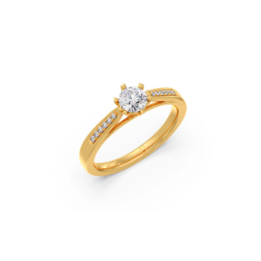 Round Solitaire Vintage Engagement Ring