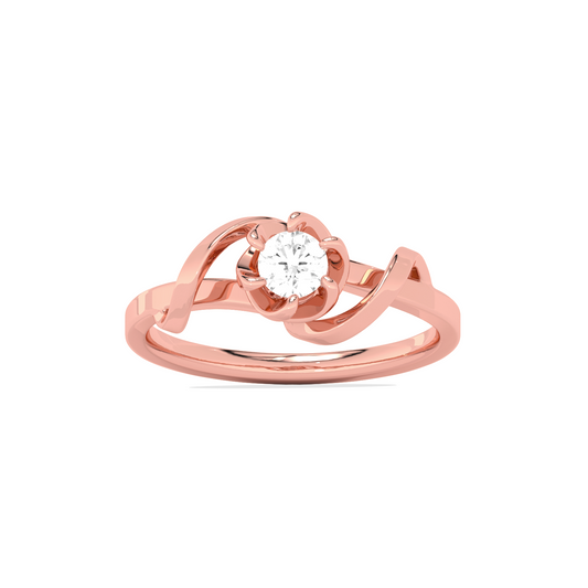 Round Solitaire Swirl Engagement Ring