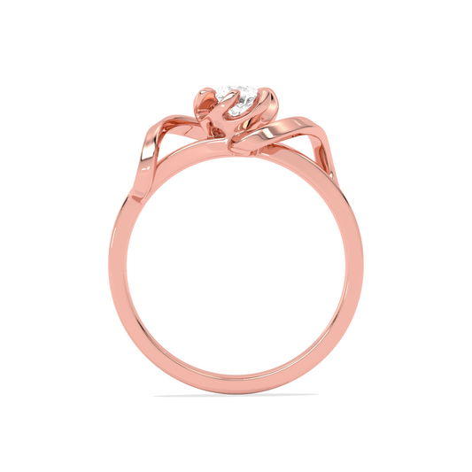 Round Solitaire Swirl Engagement Ring