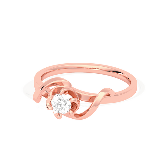 Round Solitaire Swirl Engagement Ring