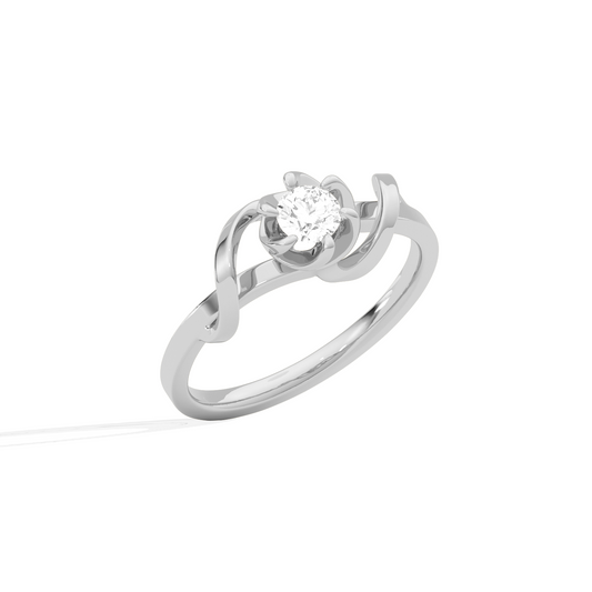 Round Solitaire Swirl Engagement Ring