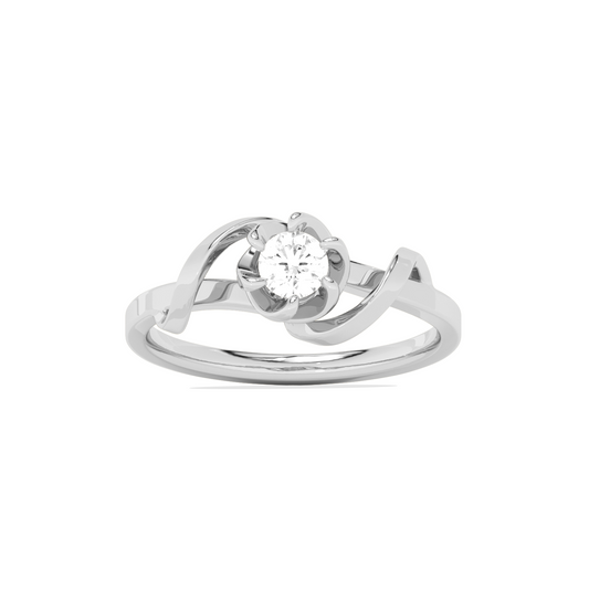 Round Solitaire Swirl Engagement Ring