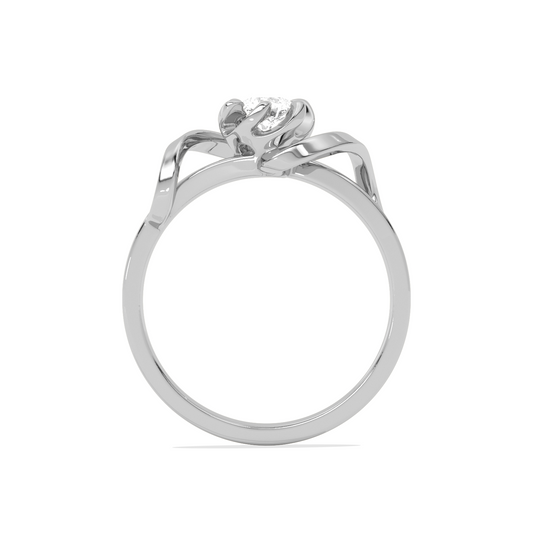 Round Solitaire Swirl Engagement Ring