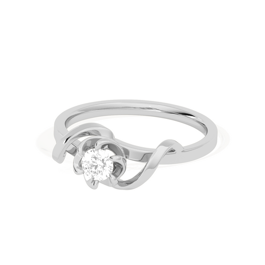 Round Solitaire Swirl Engagement Ring