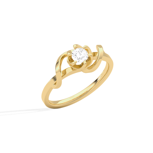 Round Solitaire Swirl Engagement Ring