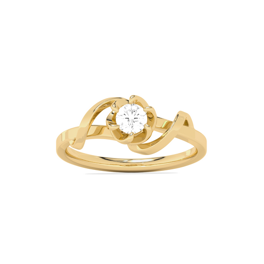 Round Solitaire Swirl Engagement Ring