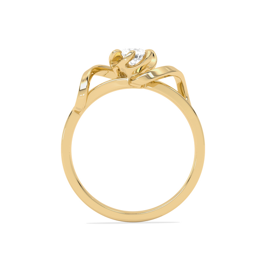 Round Solitaire Swirl Engagement Ring