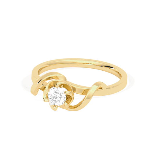 Round Solitaire Swirl Engagement Ring