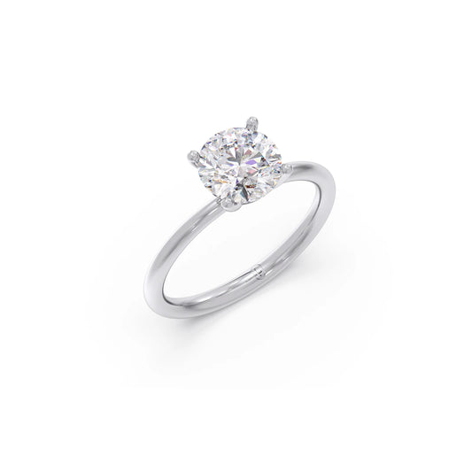 Round Petite Solitaire Engagement Ring
