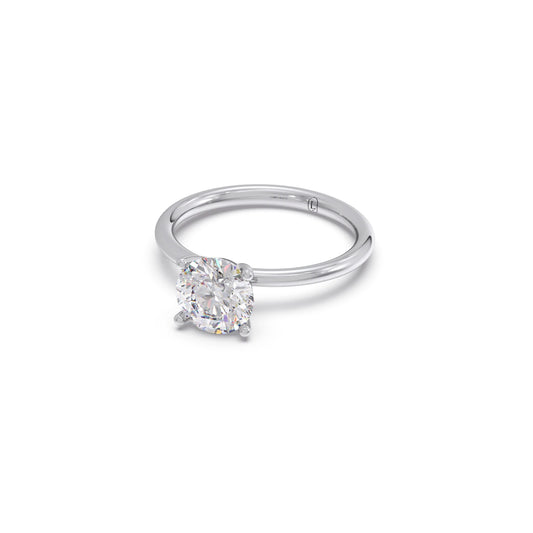 Round Petite Solitaire Engagement Ring