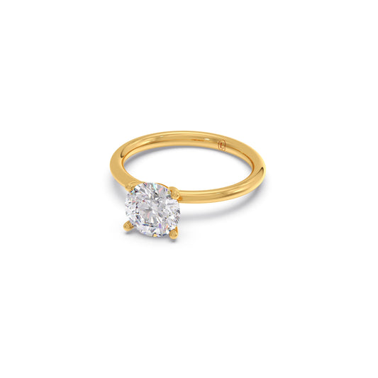 Round Petite Solitaire Engagement Ring