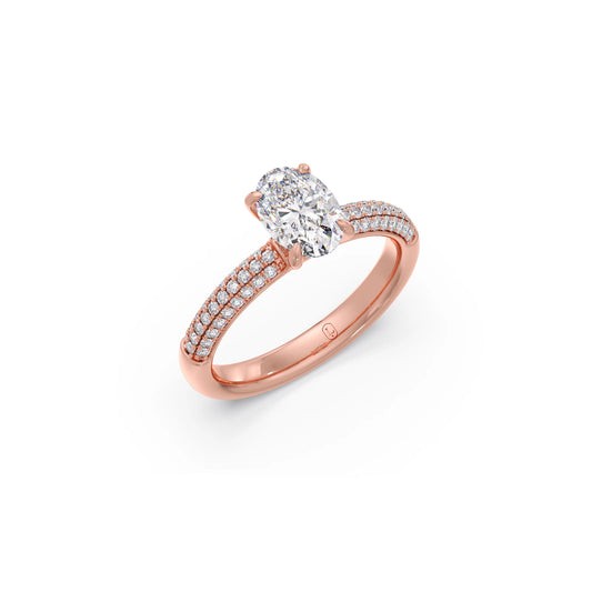 Oval Diamond Pavé Engagement Ring