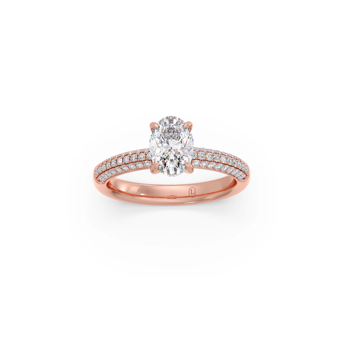 Oval Diamond Pavé Engagement Ring