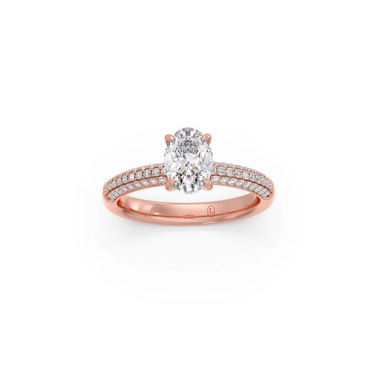 Oval Diamond Pavé Engagement Ring