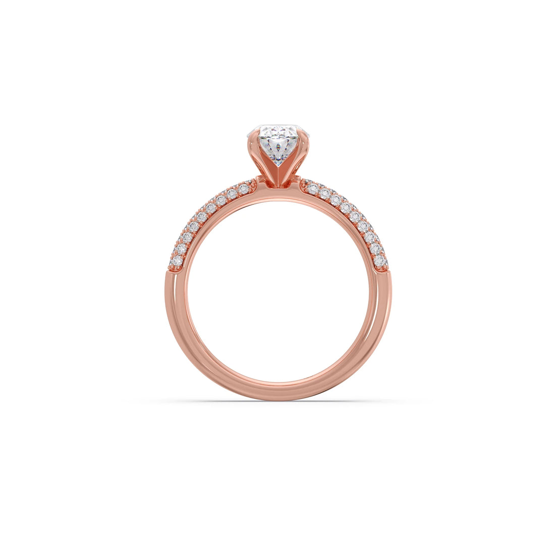 Oval Diamond Pavé Engagement Ring