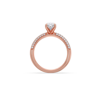 Oval Diamond Pavé Engagement Ring
