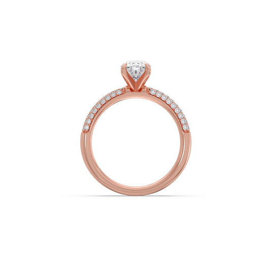 Oval Diamond Pavé Engagement Ring