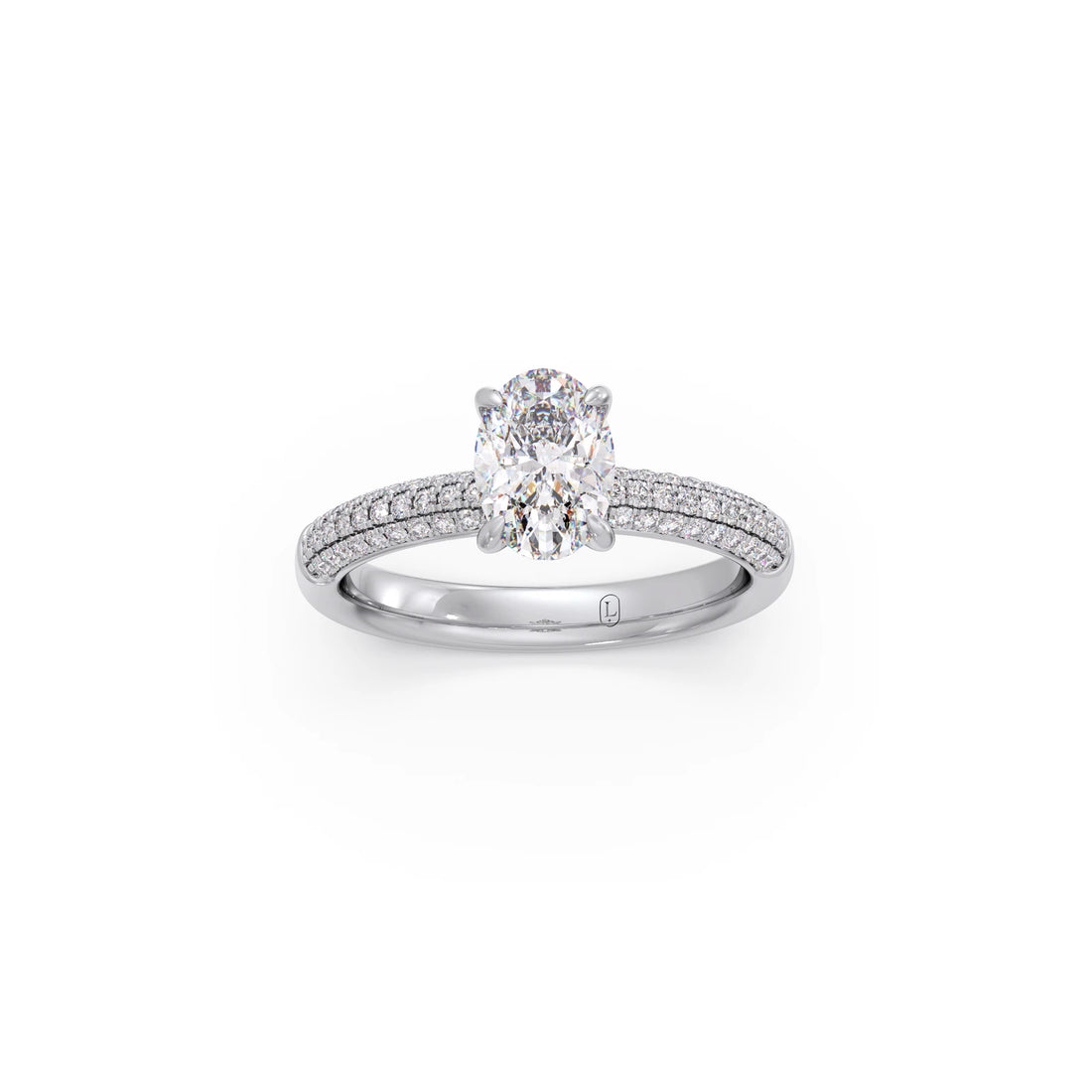 Oval Diamond Pavé Engagement Ring