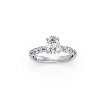 Oval Diamond Pavé Engagement Ring