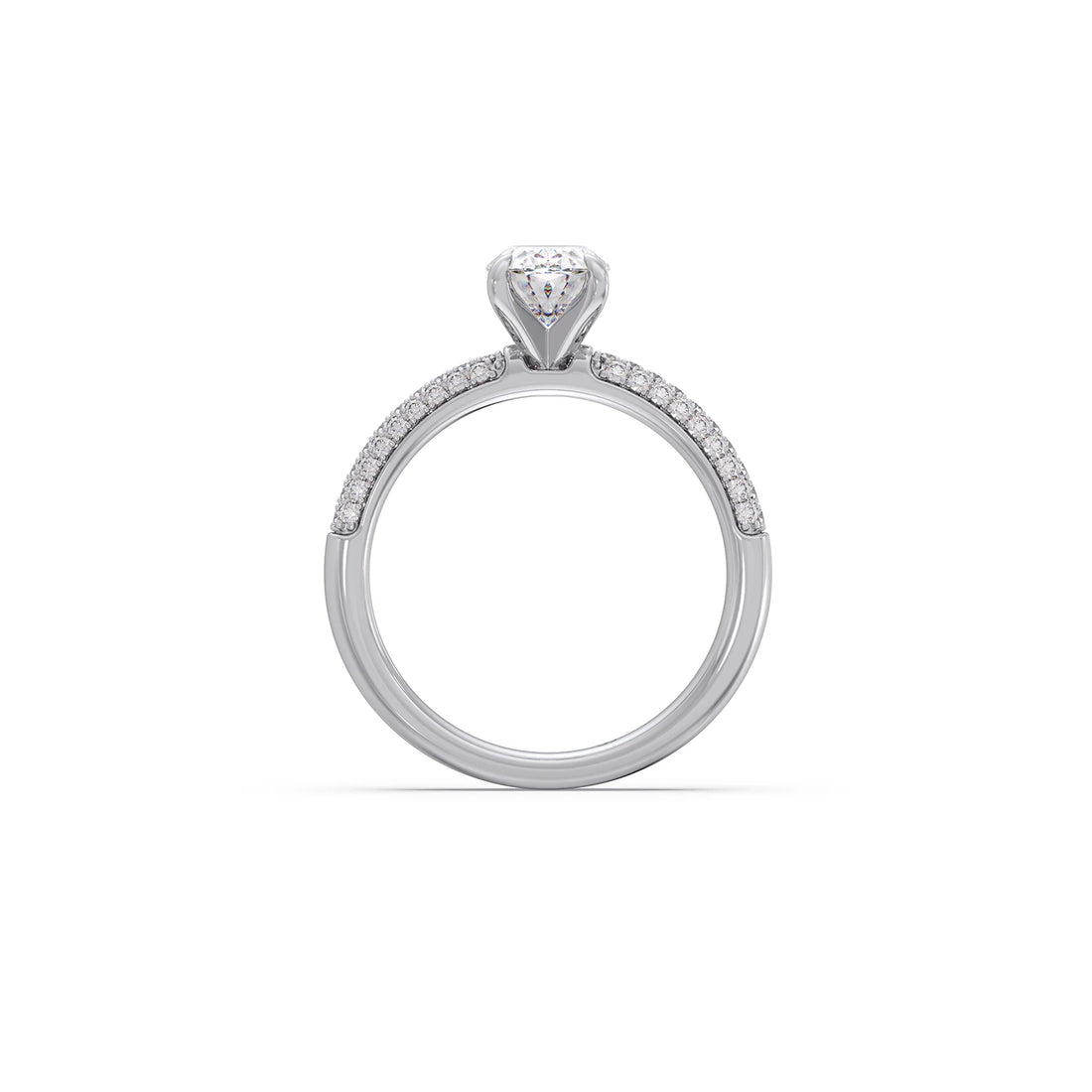 Oval Diamond Pavé Engagement Ring
